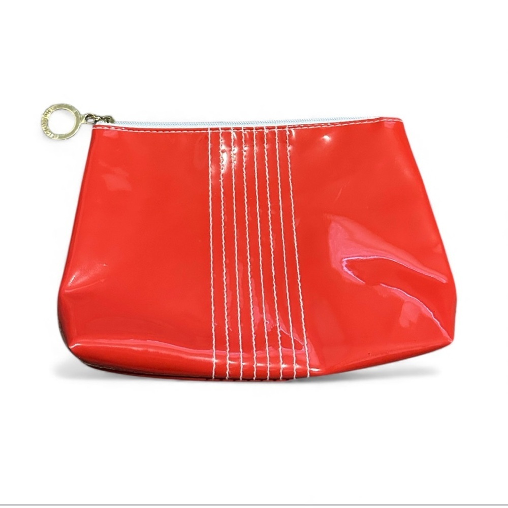 Estée Lauder women’s make up bag red white stripes